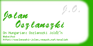 jolan oszlanszki business card